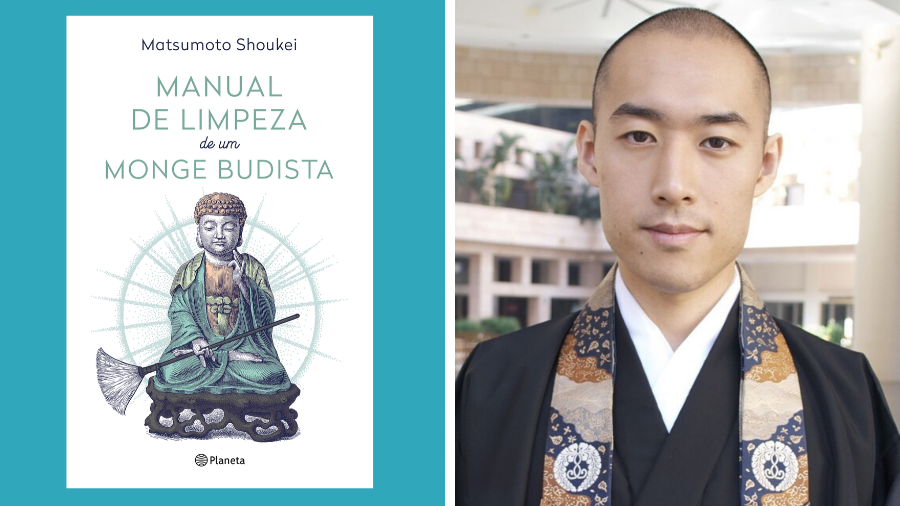 Capa de Manual de limpeza de um monge budista e seu autor, Keisuke Matsumoto.