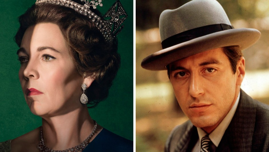 Rainha Elizabeth (The Crown) e Michael Corleone (O Poderoso Chefão)