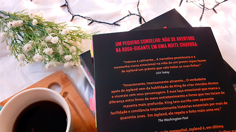 Detalhe da contracapa de Joyland, de Stephen King.